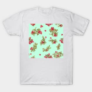 Watercolor cranberry on blue T-Shirt